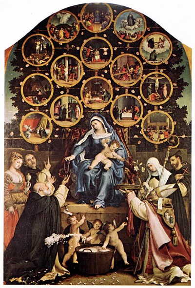 Matka Boska Różańcowa, Lorenzo Lotto